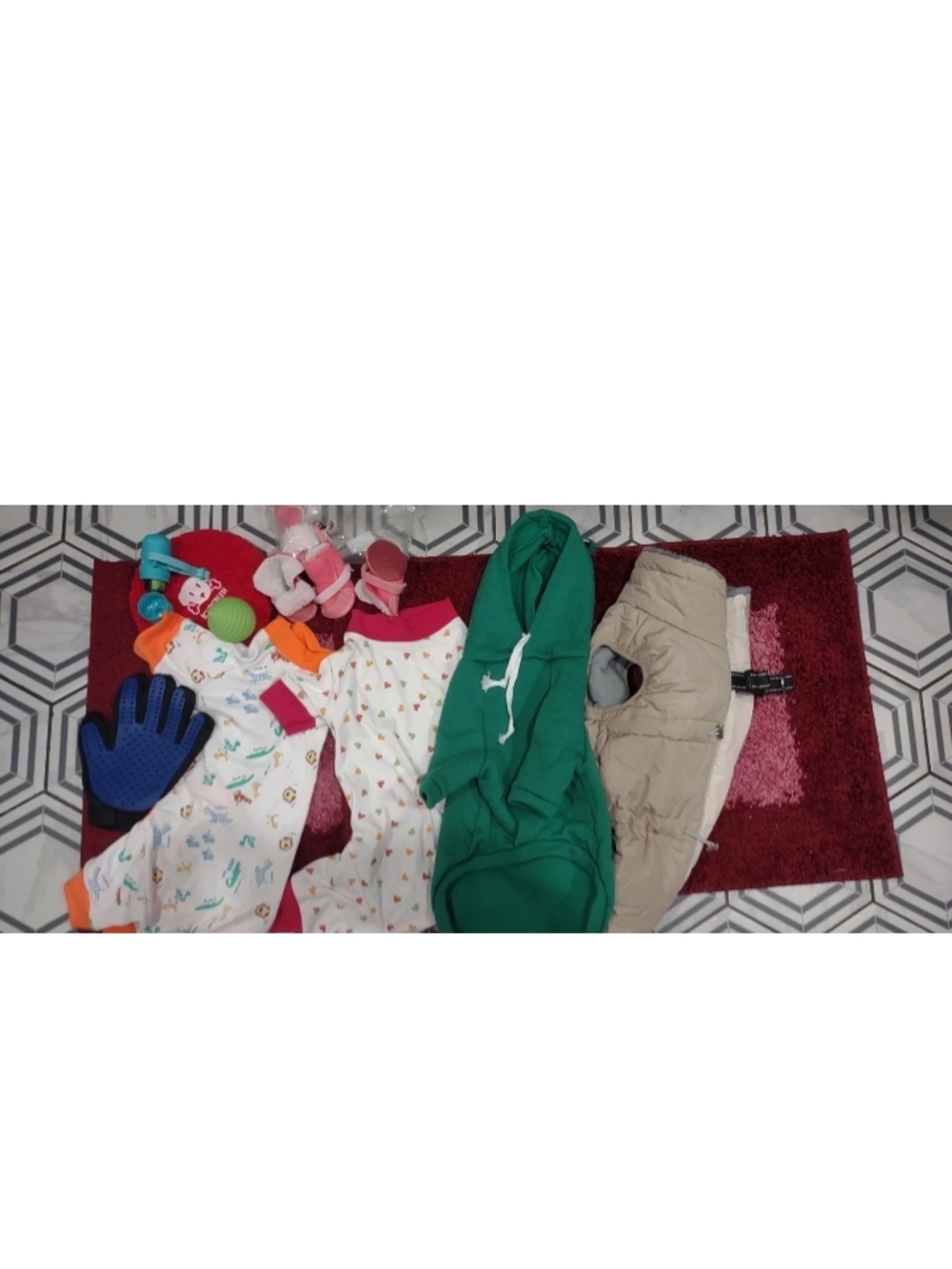 Green Puma Hoodie and Beige Puffer Baby Jacket Set